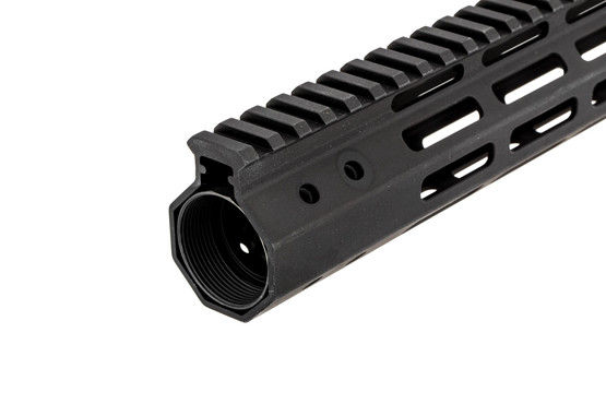 The Foxtrot Mike Products Ultra light 10.5 inch handguard comes with a steel barrel nut